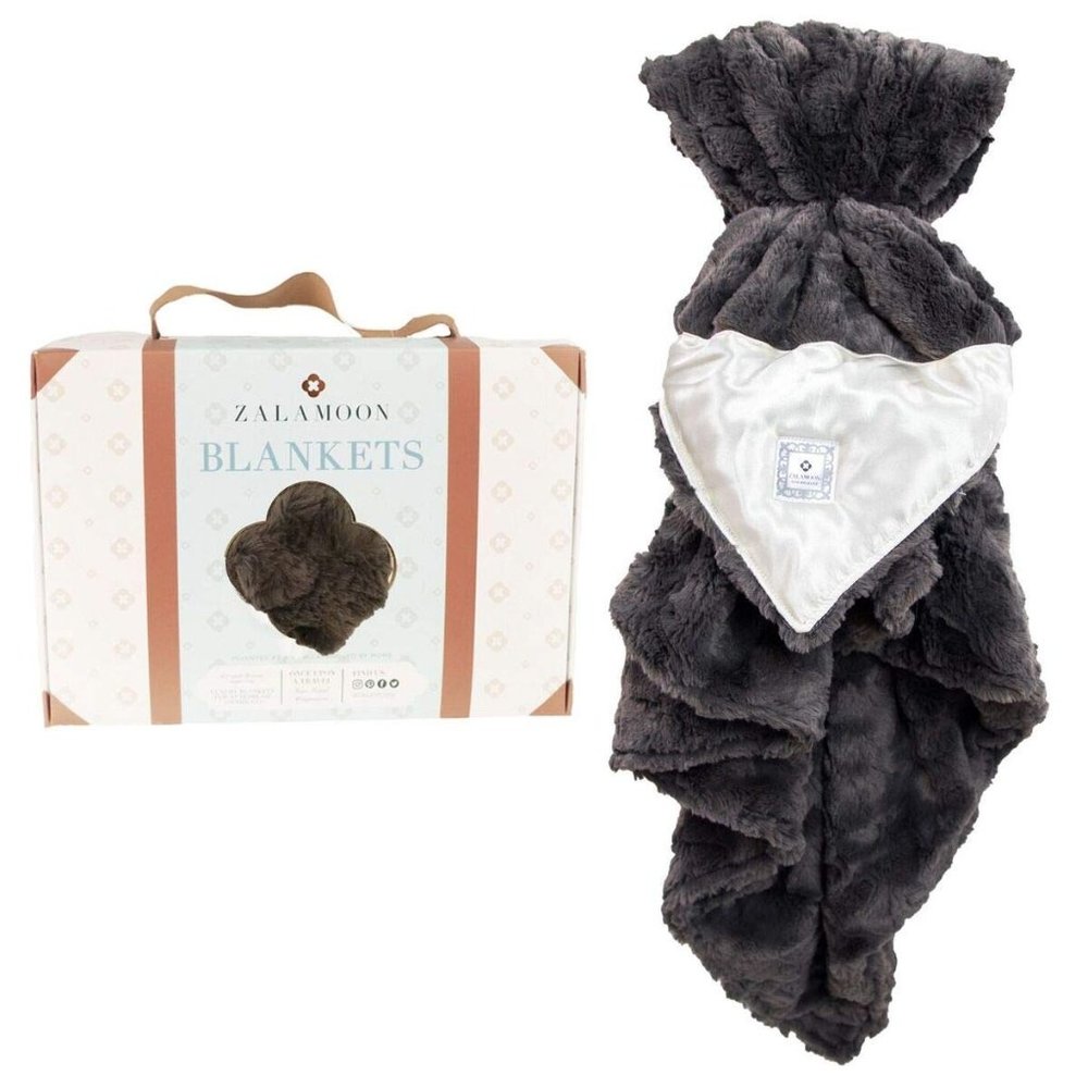 ZALAMOON Plush Strollet Blanket with Satin Trim